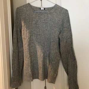 J Crew Wool & Cashmere Grey Cable knit sweater